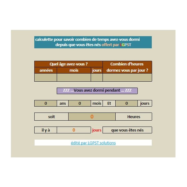 Calculette du temps de sommeil accompli