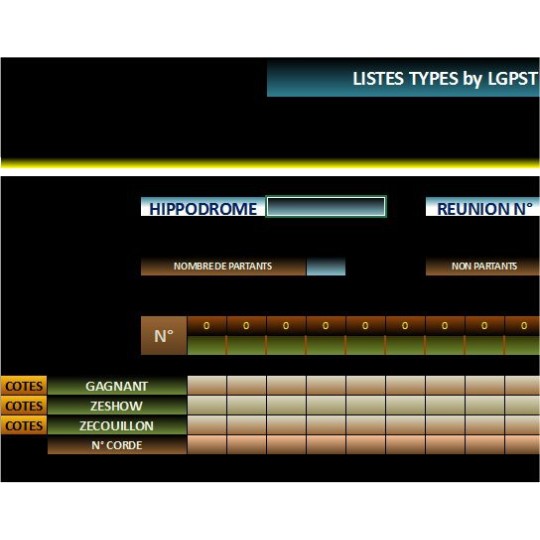 Liste Type au Turf du PMU