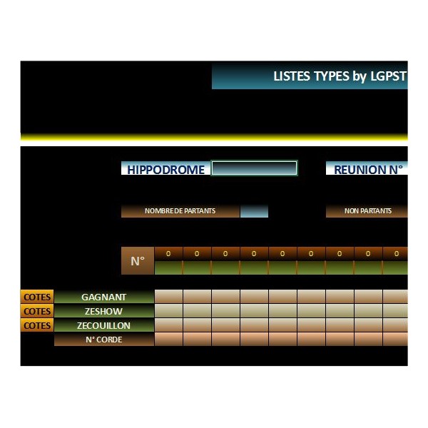 Liste Type au Turf du PMU